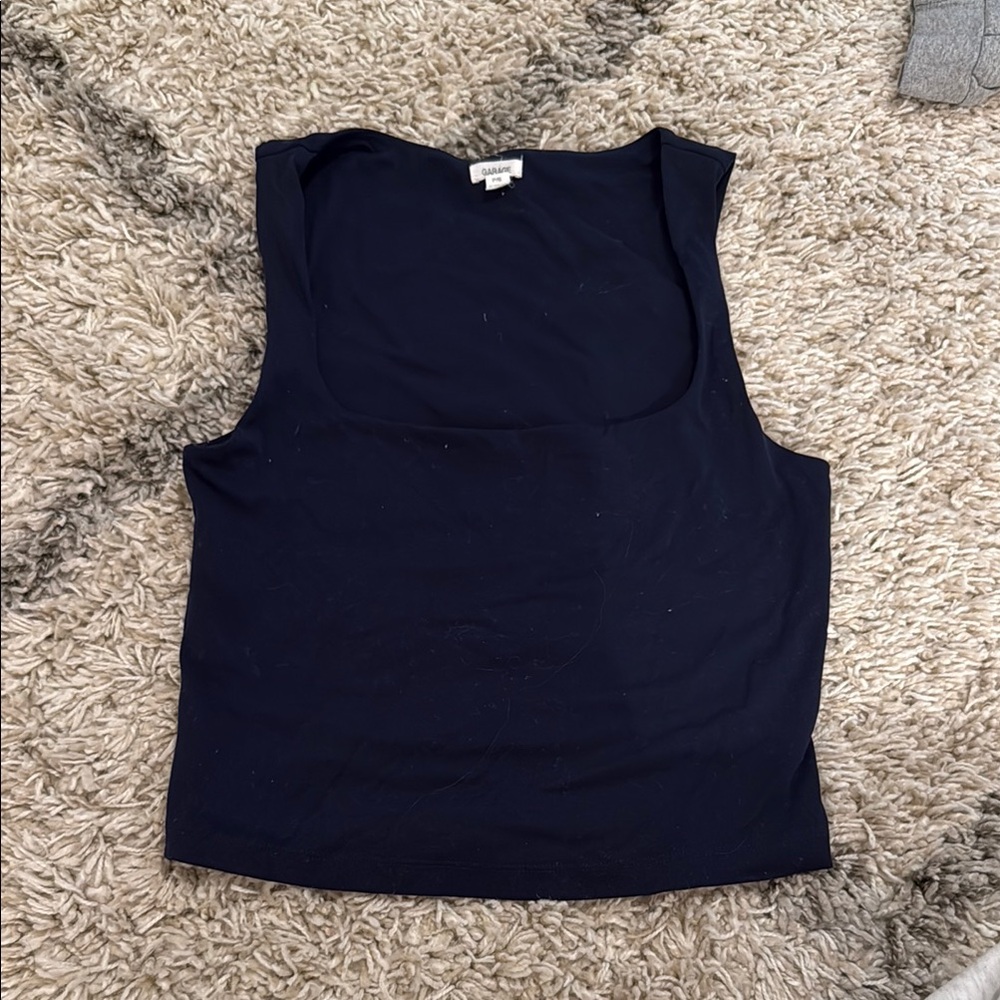 Garage Navy Blue Square Neck Tank Top